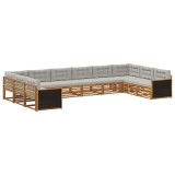 vidaXL Seturi de canapele cu pernă 10 pcs Lemn Solid de Acacia 3383884