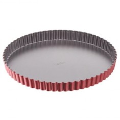 Tava rotunda pentru copt tarte, Tefal Delibake, J1641574, rosu / gri, 28 cm