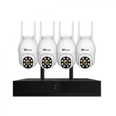 Sistem Supraveghere Video Profesional CCTV 4 Canale HD 4MP Wireless NVR IR 30m pentru interior/exterior