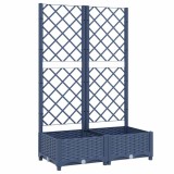 Cumpara ieftin Jardiniera de gradina cu spalier, albastru-gri, 80x40x121,5 cm, PP