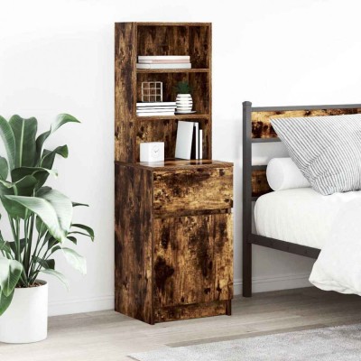 vidaXL Noptiera stejar afumat 39x35x125 cm lemn de stratificat 861314 foto