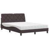 Cumpara ieftin Pat cu saltea, maro inchis, 140x200 cm, textil