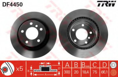 Disc frana BMW Seria 3 (F30, F35, F80) (2011 - 2016) TRW DF4450 foto