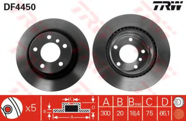 Disc frana BMW Seria 3 (F30, F35, F80) (2011 - 2016) TRW DF4450