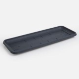 Farfurie dreptunghiulară din plastic antracit pentru jardinierie, CMCLASS