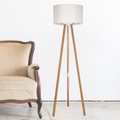 Lampa de podea Keynes 1 x E27 136 cm tripod bambus crem [lux.pro] HausGarden Leisure foto