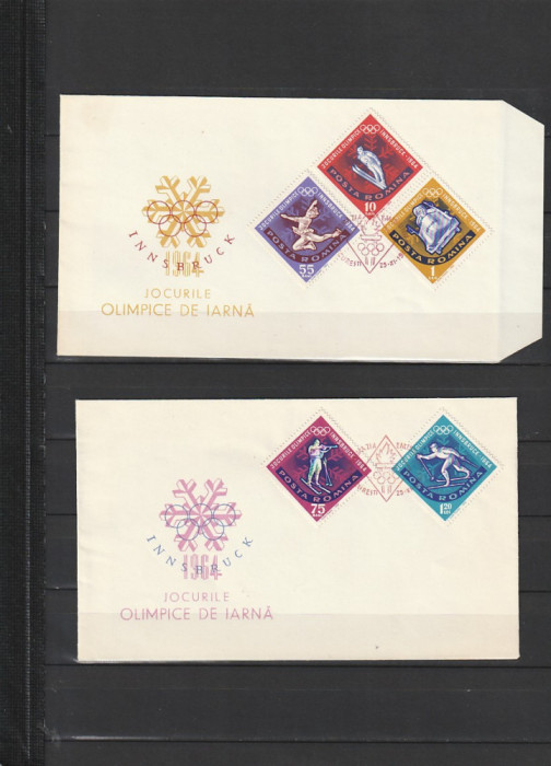 RO - FDC - JOCURILE OLIMPICE INNSBRUCK DANTELATE ( LP 571 ) 1963 ( 2 DIN 3 )