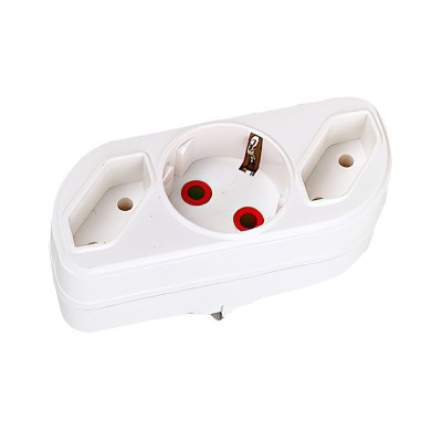 Triplu stecher Fetih, 3 posturi, 1 x Schuko, 2 x Euro foto