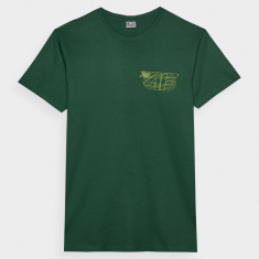 Tricou regular cu imprimeu pentru bărbați - verde