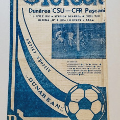 Program meci fotbal DUNAREA CSU GALATI - CFR PASCANI (06.04.1986)