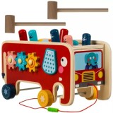 Jucarie din lemn Elefant 4 &icirc;n 1 educativa cu ciocanel, Kruzzel