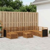 Cumpara ieftin Set de canapele de exterior 9 buc. 8-Locuri natural
