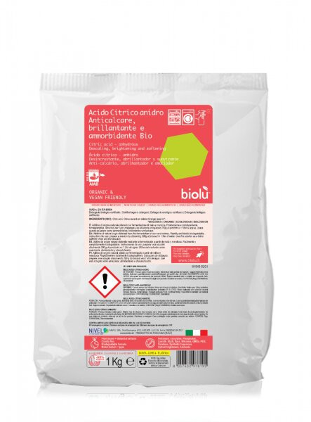 Acid citric ecologic pentru rufe 1kg - punga Biolu