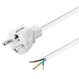 Cablu alimentare Schuko la 3 fire deschise 2m Alb OEM