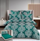 Cumpara ieftin Lenjerie Pat Jacquard Petrila Jx008, Jacquard, 6 Piese, Fara Elastic, Verde