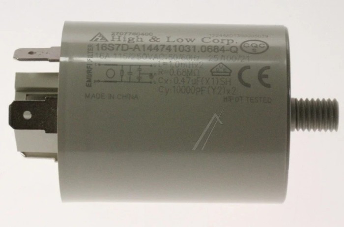16S7D-A144741031.0684-Q CONDENSATOR ANTIPARAZITARE 0,47UF + 2X 1000PF(Y2), 250VAC 2827980400 Masina de spalat