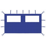 Perete lateral foisor cu ferestre, albastru, 4x2 m