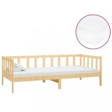 Cumpara ieftin Pat de zi cu saltea, 90x200 cm, lemn masiv de pin