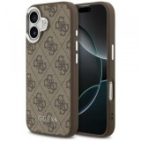 Husa MagSafe pentru Apple iPhone 17, Guess, 4G Classic Logo, Maro