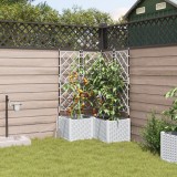 VidaXL Ghivece de Grădină 1 buc Zăbrele Alb 80 x 80 x 142 cm Plastic
