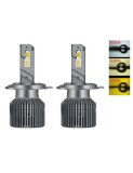 Set 2 leduri auto H4 Canbus, 3000K/4300K/6000K, putere 50W, luminozitate 11.000 Lm, 12V