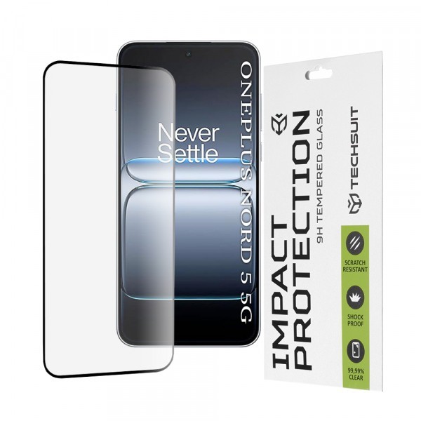 Folie de protectie Ecran Techsuit pentru OnePlus Nord 5, Sticla Securizata, Full Glue, 111D, Neagra