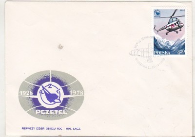 bnk fil Polonia - FDC 1978 - aviatie - Pezetel Mi-2 foto