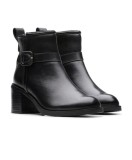 Vand botine piele premium, model deosebit, negre, marime 39 Clarks, Negru