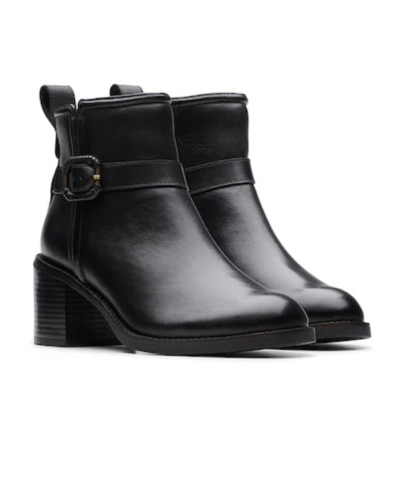 Vand botine piele premium, model deosebit, negre, marime 39 Clarks