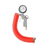 Pistol umflat roti cu furtun spiralat 5 m, manometru mecanic 0-16 bar (0-220 PSI), racord alimentare aer 1/4