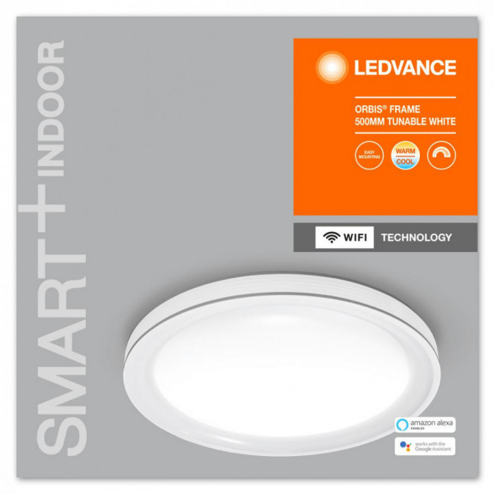 Plafoniera LED inteligenta Ledvance SMART+ Wifi Orbis Frame 500, 34W, 3200 lm,