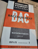 Annales Vuibert corrigees, Baccalaureat, Mathematiques, s&eacute;rie C,E, 1971-72 fascicule 2