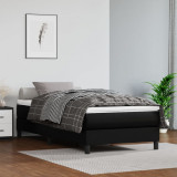 VidaXL Cadru de pat box spring, negru, 90x200 cm, piele ecologică