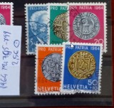 TS21 - Timbre serie - Elvetia - Helvetia 1964 Mi795-799, Stampilat