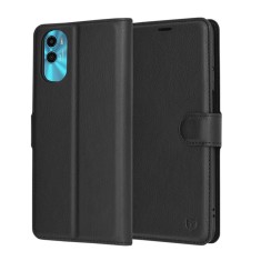 Techsuit - Leather Folio - Motorola Moto E22s - Black