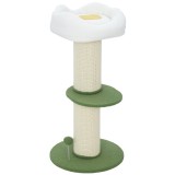 PawHut Ansamblu pentru Pisici, din Sisal și Pat &icirc;n Formă de Floare Verde, 92cm | Aosom Romania