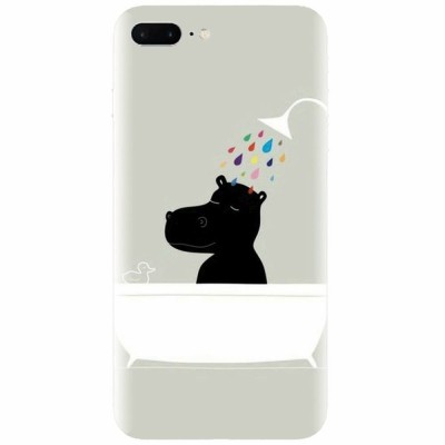 Husa silicon pentru Apple Iphone 7 Plus, Hippo Bath foto