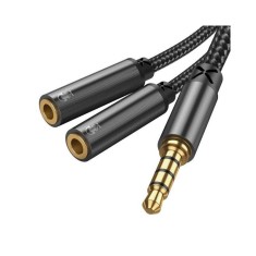 Cablu Jack 3.5mm la 2x Jack 3.5mm, 0.2m - JoyRoom (SY-A04) - Black