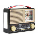 Radio KTF1429 AM/FM/SW cu ceas, lanterna, BT/USB/TF, 5W, 1200mAh