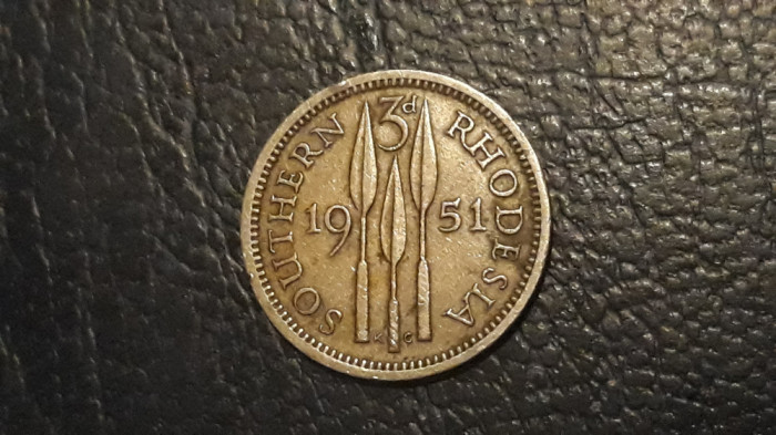 Rhodesia - 3 pence 1951 - ag.