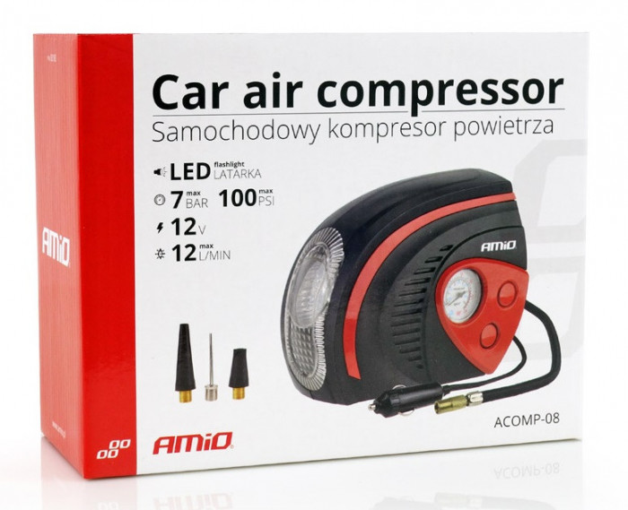 Compresor Aer Auto Amio LED 12V Acomp-08 02182