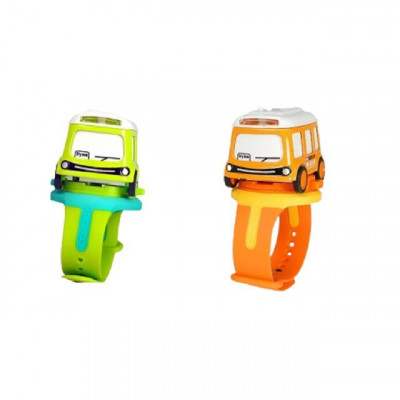 Set jucarie pentru copii, Flippy, masina-ceas verde si portocalie foto