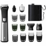 Aparat de tuns barba si parul Philips Multigroom 14 in 1 MG7745/15, Acumulator, 1-16 mm, Negru/Argintiu