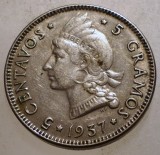B.574 REPUBLICA DOMINICANA 5 CENTAVOS 1937