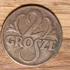 Polonia - moneda de colectie istorica - 2 grosze 1938 W - bronz