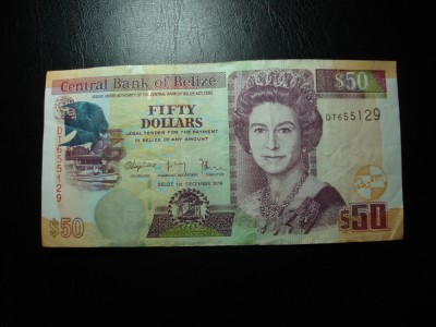 BELIZE 50 DOLARI 2016 VF+/XF- foto