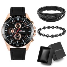 Set cadou cu ceas barbatesc Vavavoom KWD0322 si doua bratari elegante