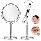 Oglindă cosmetică rotundă, cu mărire, pe stativ, pentru machiaj, 15x10 cm