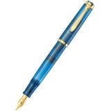 STILOU CLASSIC M200 M, CU PISTON, PENITA DIN OTEL INOXIDABIL PLACAT CU AUR,