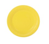 Set 10 farfurii din carton natural, 20 cm, galben